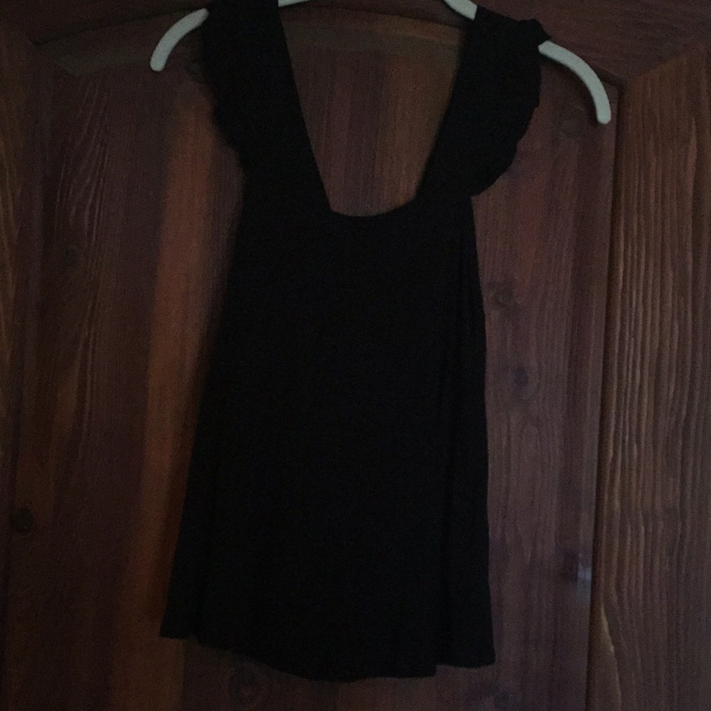 Black frilly sleeved Tank